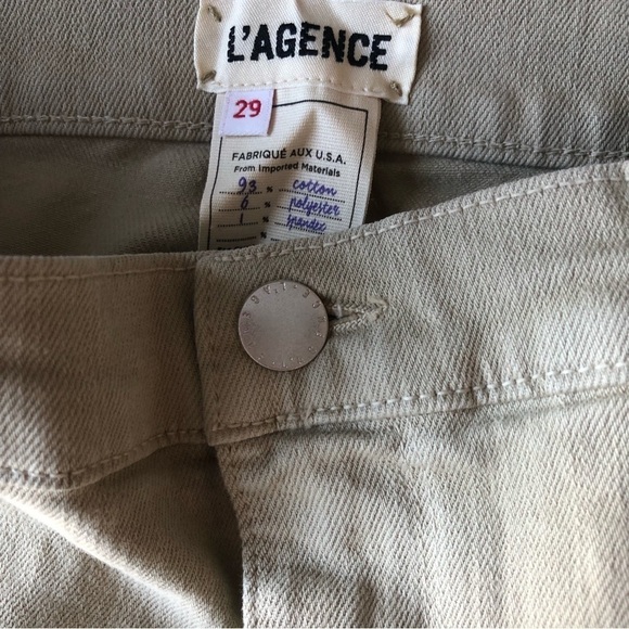 L’AGENCE Sada High Rise Ankle Crop Raw Hem Jeans Limestone 29 - Picture 6 of 10